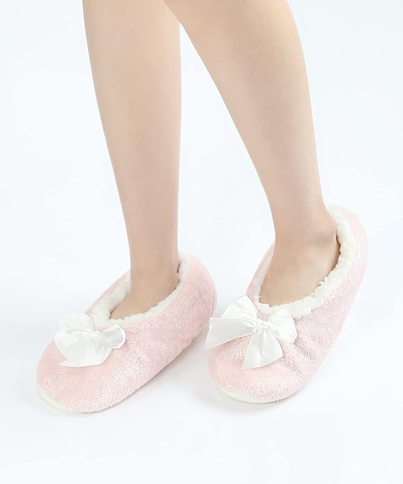 Panda Bros Slipper Socks for Women Grippers, Fuzzy Cozy Fleece Slipper Socks, Soft, Warm House Slippers