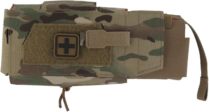IFAKon Compact V3 Ifak Pouch for Trauma Kit, Quick Pull First Aid Pouch with 7 Pockets Adapt to Belt, MOLLE Plate Carrier Vest, Waistband, Chest Rigs.