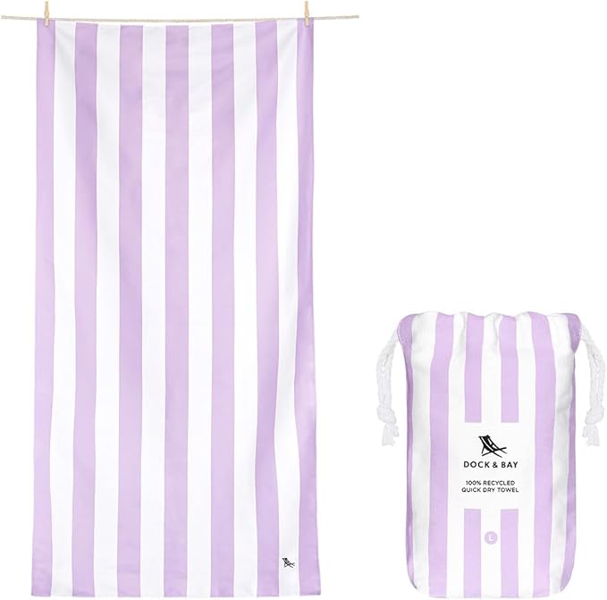 Dock & Bay Beach Towel - Quick Dry, Sand Free - Compact, Lightweight - 100% Recycled - Includes Bag - Set of 4 - Pastel Pic N Mix, Extra Large (200x90cm, 78x35)