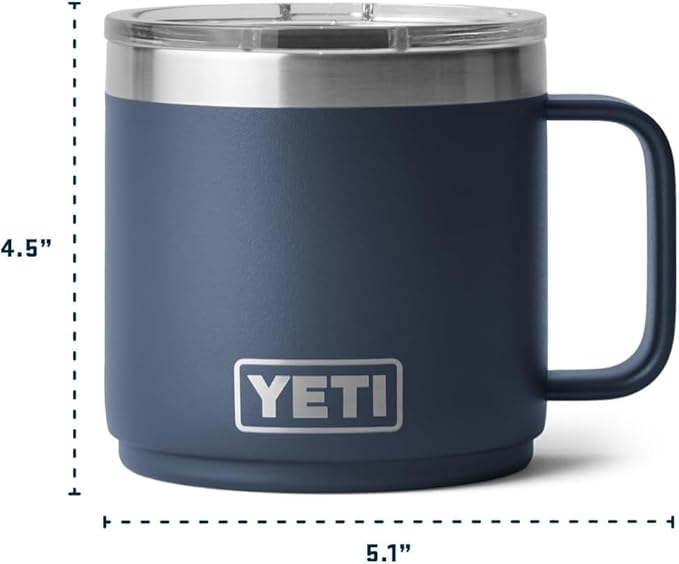 YETI Rambler 14 oz Ceramic Lined Stackable Mug, Vacuum Insulated, Stainless Steel with MagSlider Lid, Moon Dust