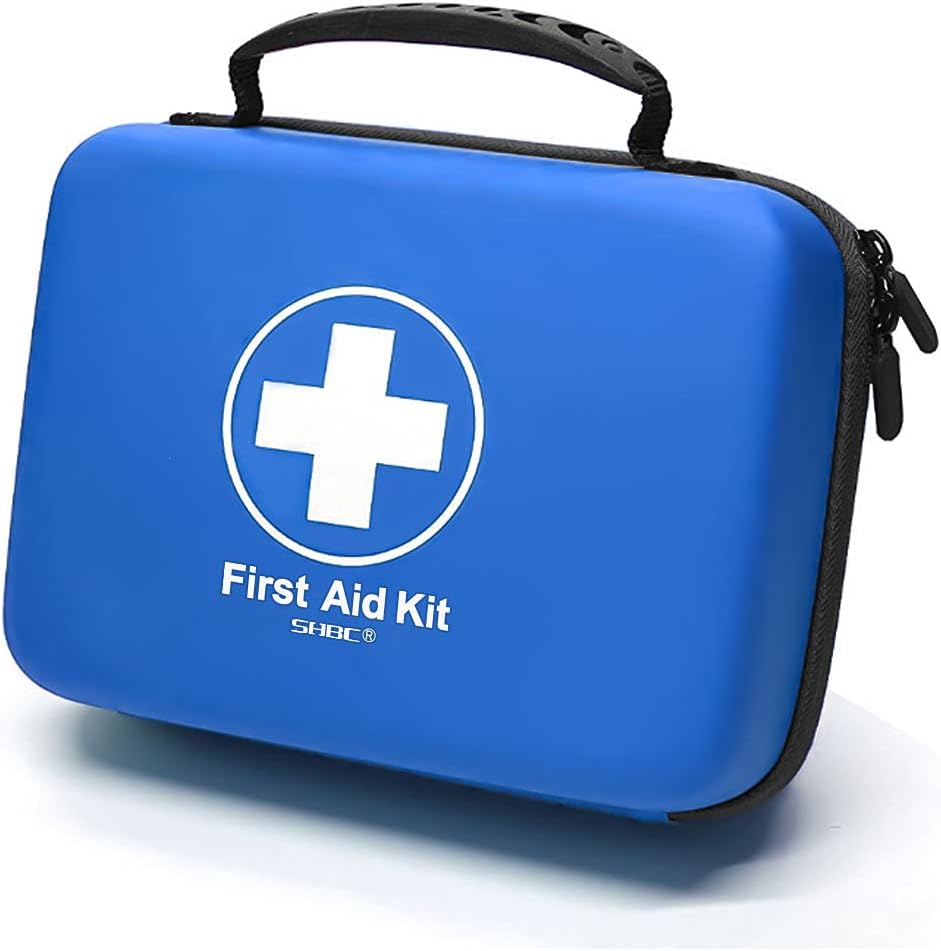 SHBC Waterproof First Aid Kit (228pcs) with All Basic or Advanced Supplies You Need. Suitable for Emergencies at Home or Outside, Travel, Home, Camping, Blue