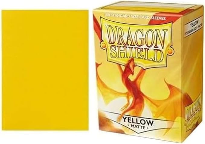 Dragon Shield | Standard Size Card Matte Sleeves | 100 CT - Smooth & Tough Premium TCG Sleeves | Compatible with Pokemon, Flesh & Blood, One Piece & Magic the Gathering | Yellow