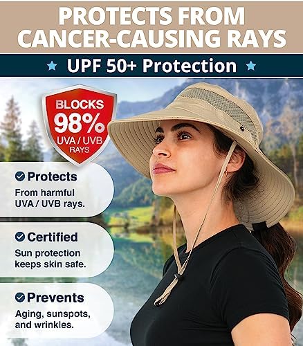 GearTOP Safari Sun Hat for Men and Sun Hats for Women UV Protection UPF 50+ Hiking, Gardening, Fishing
