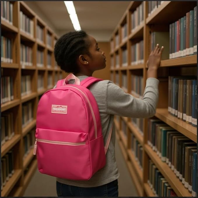 Trail maker Classic 17 inch Backpacks with Adjustable Padded Straps | School Backpacks for Girls, Boys (Pink)