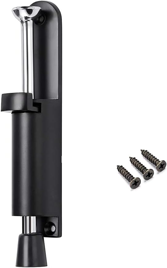 Sumnacon Kickdown Door Stop - Stainless Steel Easy Step Door Stopper, Spring Loaded Telescopic Step On/Off Door Stopper Rubber, Adjustable Heavy Duty Door Locks Holder Stop/Release by Foot, Black