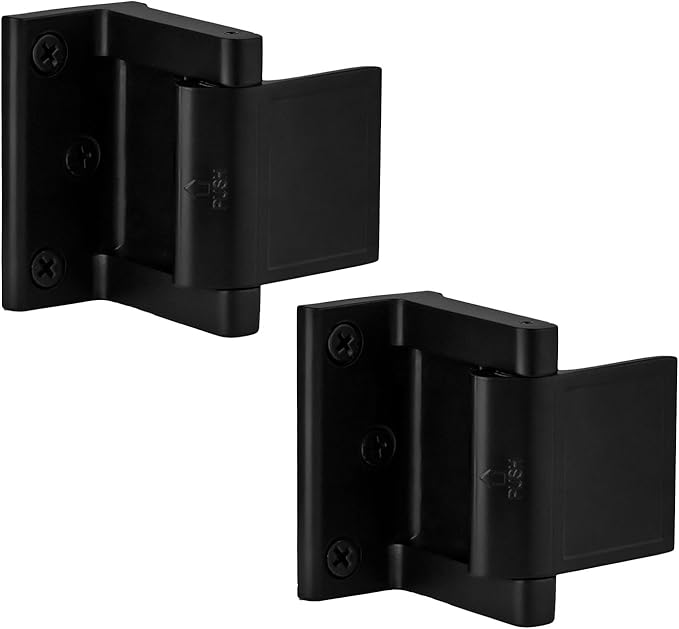 Door Security Lock Zinc Alloy, Door Lock Reinforcer Privacy Door Latch for in-Swinging Doors Extra High Resistance Home, 2pack Black
