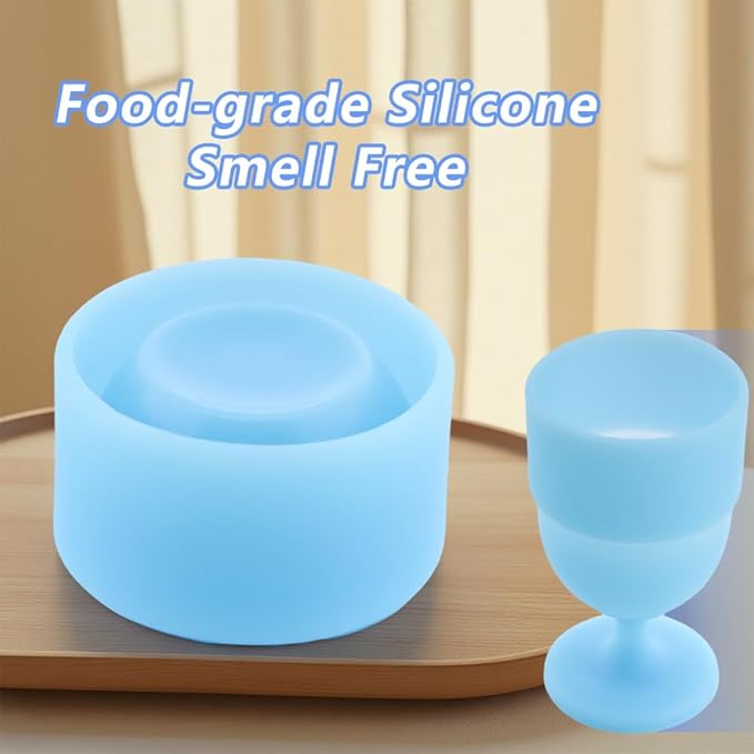 Portable Collapsible Silicone Wine Glasses Travel Camp Wine Glasses for Picnic Indoor Outdoor, Reusable, Capacity 6.76 Oz