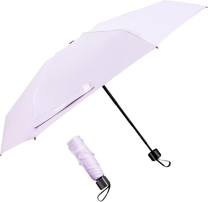 TradMall Mini Travel Umbrella, Portable Lightweight Compact Parasol with 95% UV Protection for Sun & Rain