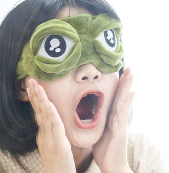2 PCS Sleep Mask for Girls Women Men Kids Funny Cute Contoured Blackout Frog Cat Dog Animal 3D Sleep Eye Mask for Sleeping