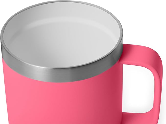YETI Rambler 10 oz Ceramic Lined Stackable Mug, Vacuum Insulated, Stainless Steel with MagSlider Lid, Tropical Pink