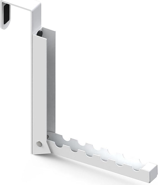 1 Pcs Over The Door Hooks Hanger,Folding Over Door Clothes Drying Laundry Rack Hooks for Hanging Clothes,Over Door Towel Racks with 6 Groves,Hanger for Clothes,Coats,Towels for Bedroom Bathroom -White