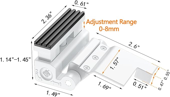 Adjustable Heavy Duty Zinc Alloy Portable Door Lock,Security Device for Enhanced Safety,for Home,Hotels,Travel,Apartments Prevents Unauthorized Entry,No Drill (1, White)