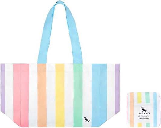 Dock & Bay Everyday Beach Tote Bag - Reusable Carrier Bag for Daily Use - Carries Up to 10kg - 100% Recycled Materials