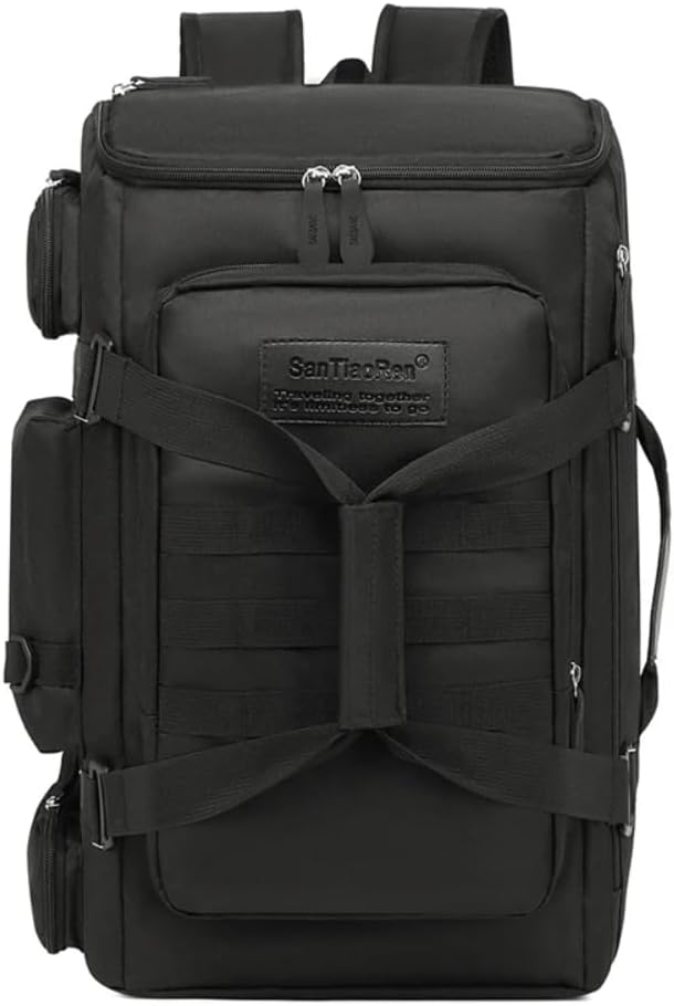 Large Capacity Travel Duffle Bags Gym Backpack Wet Dry Separation Shoulder Bag Outdoor Sports Backpacks with Overnight(Black)