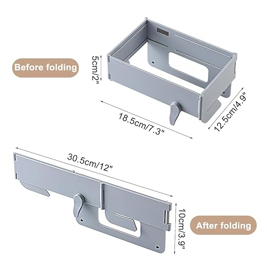 MiOYOOW Foldable Trash Bag Holder, Hanging Waste Garbage Can Rack Magnetic Closure Waste Bag Hanger Racks with Fixing Snap for Kitchen Cabinets Doors
