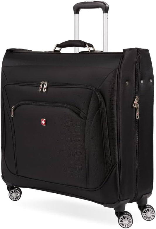 SwissGear 7895 Premium Garment Bag with Spinner Wheels, Amazon Exclusive, Bonus Hanging Feature, 24-Inch Luggage - Black