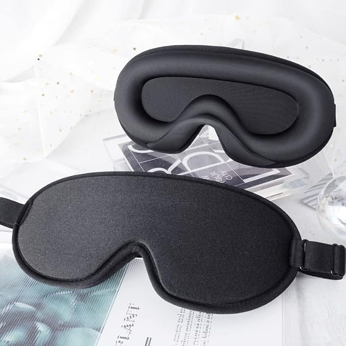 Sleep mask,Silky Touch with Soft Foam, Comfortable, Breathable,Offers Full Coverage,Flat on Your eyelids by Glory