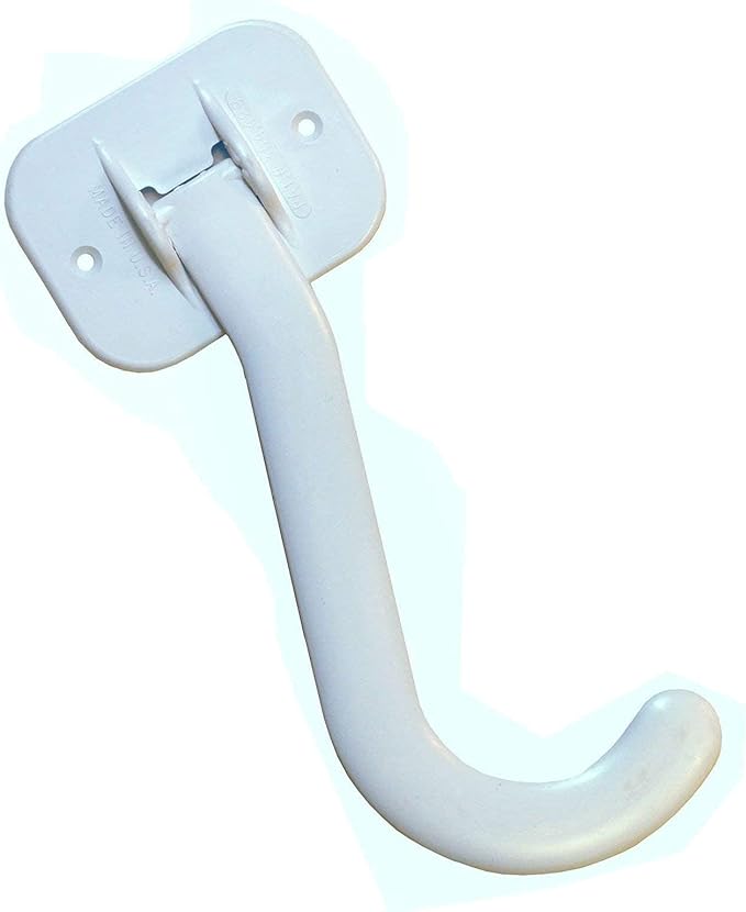 Gadjit Banana Hook Hanger Under Cabinet Hook Ripens Bananas with Less Bruises,Hang Other Lightweight Kitchen Items,Folds Up Out of Sight When Not in Use, Self-Adhesive+Pre-drilled Screw Holes (White)