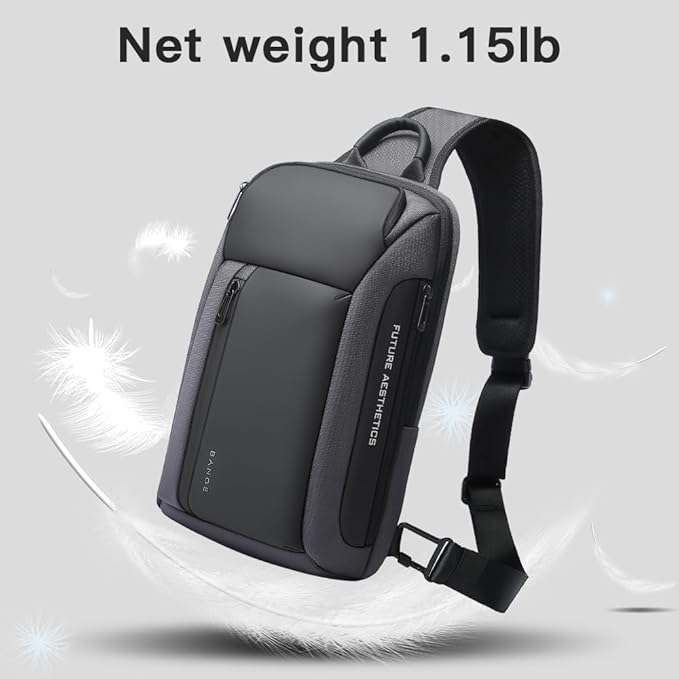 BANGE Men's Crossbody Backpack - Waterproof Shoulder Bag for Travel, Hiking & Daily Commute