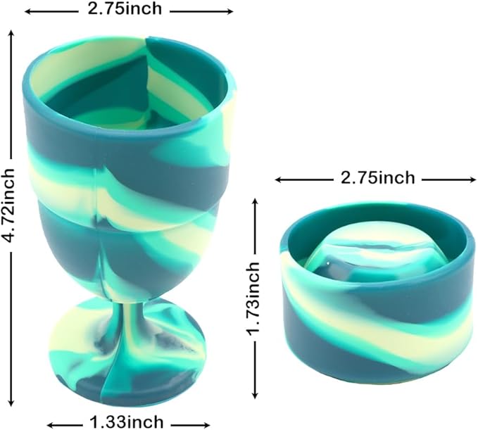 1 Pack Portable Collapsible Silicone Wine Glasses, Collapsible Silicone Cup, Travel Camp Wine Glasses for Picnic Indoor Outdoor, Reusable, Capacity 7 Oz, Green, Height 4.72 Inches
