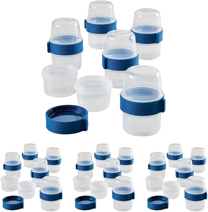 LocknLock LOCK & LOCK Easy Essentials Twist Two Way Container Food Storage Bin, BPA-Free/Dishwasher Safe, 12-Piece Set, Clear (Pack of 4)