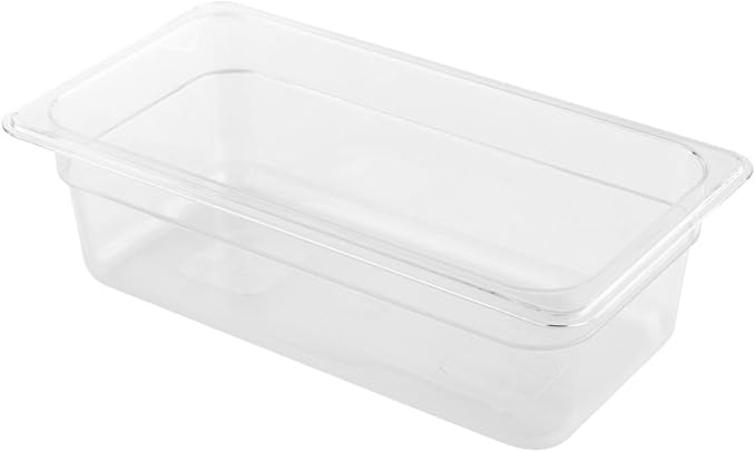 Restaurantware-4 Inch Deep Food Pans, 10 1/3 Size Commercial Food Storage Container - Freezable, Break-Resistant, Clear Plastic Cold Pans, Dishwashable, For Kitchens, Restaurants, Or Cafeterias