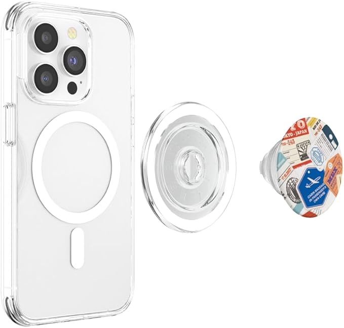 Boarding Pass Travel Stamps Airline Tags PopSockets PopGrip for MagSafe