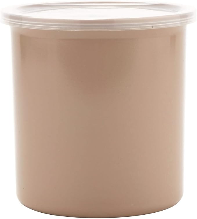 GET CR-0120-T Round Food Storage Crock w/ Lid, 1.2 Quart, Tan (Set of 12)