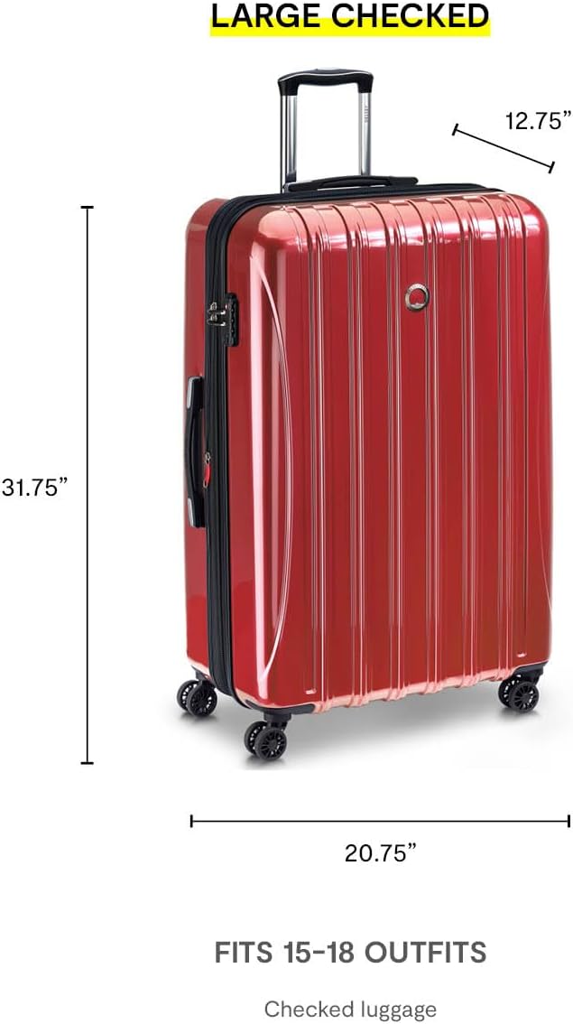 DELSEY PARIS Helium Aero Hardside Expandable Luggage with Spinner Wheels, Metallic Green, 2-Piece Set (21/28)
