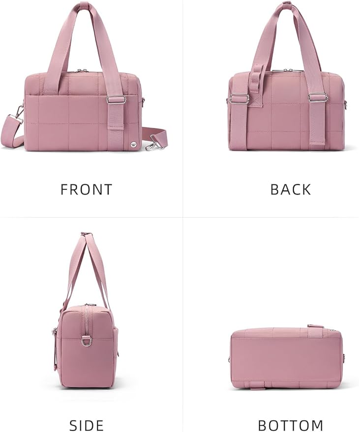 WESTBRONCO Small Puffer Crossbody Bags for Women, Mini Puffy Quilted Gym Bag Lightweight Tote Bag with Zipper Compartments
