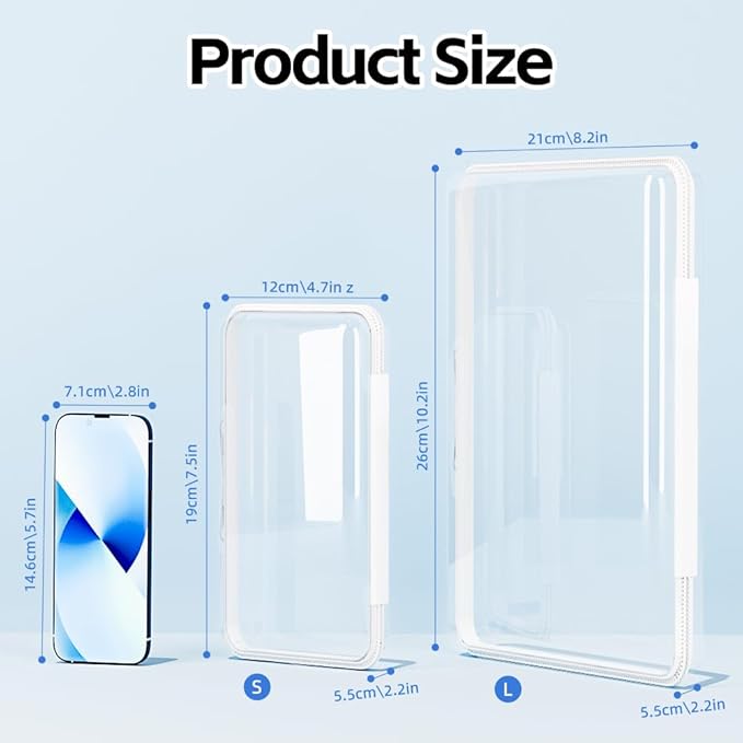 3Pcs Clear Hard Shell Zipper Case -Transparent Pouch Bag Storage Case Plastic Packing Cube Sided Organizer Container Box, Lightweight Foldable Design for Travel, Pencil, Cosmetics, Toiletry, Toy(SSL)