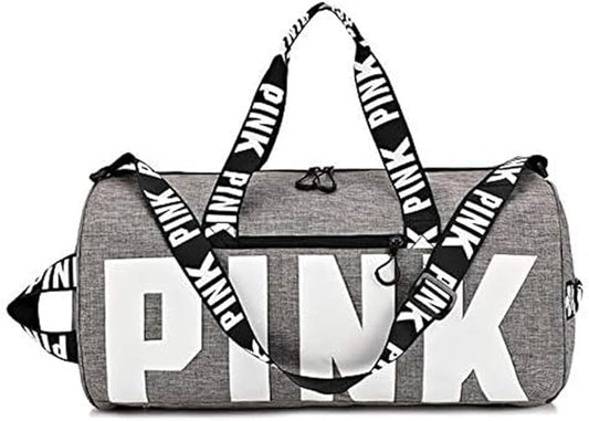 Sports Gym Bag Large Capacity Travel Duffel Bag Sport Shoes Bag with Wet Pocket Compartment for Men and Women Lightweight Multiple Colors (GREY)