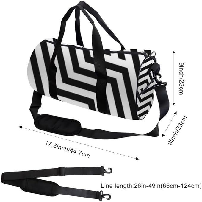 Vintage- Style Geometric Design Foldable Foldable Duffle Bag For Travel Oxford Tote Bags Adjustable Shoulder Strap, Convertible Carry Backpack Retro Gym Bag For Travel Pilates Gym Gear Women