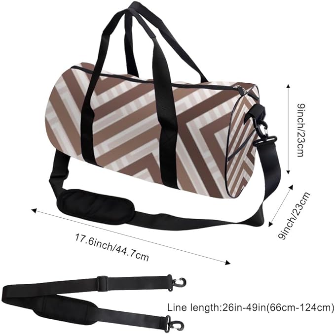 Unique Geometric Collage Design Packable Womens Gym Bag Oxford Tote Bags Adjustable Shoulder Strap, Convertible Carry Backpack Personalized Duffle Bag For Boxing Tennis Gym Backpack For Women