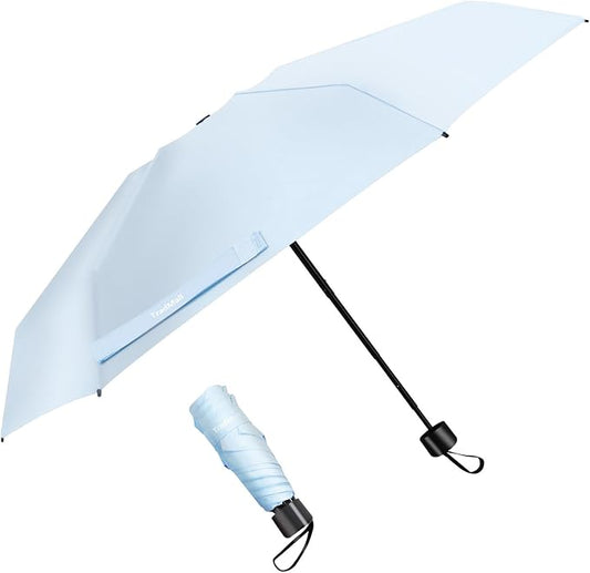 TradMall Mini Travel Umbrella, Portable Lightweight Compact Parasol with 95% UV Protection for Sun & Rain
