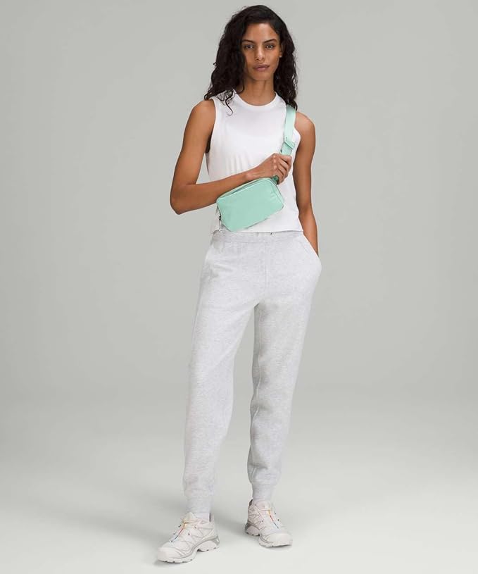 Fanny Pack Crossbody Bag Trendy Waterproof Small Cross Body Purse for Women Men Fashion Waist Packs Mini Belt Pouch Chest Bum Hip Bag Lulu Dupes for Travel Vacation Running Matcha Cream