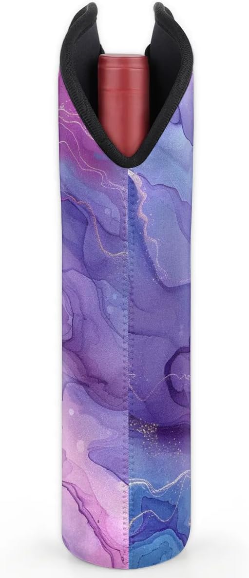 Wine Carrier Tote Personalized Bag for 2 Bottles - Neoprene Wine Bottle Holder with Carry Handle, Wine Protective Bag Insulated Bag Beer Cans Water Bottle Holder for Travel Picnic,Style13