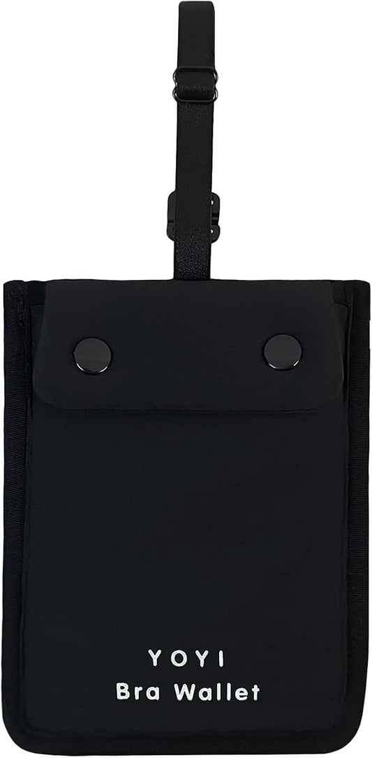 YOYI YOYI RFID Undercover Bra Wallet,Travel Pouch,Secret Pocket - Credit Cards & Money & Valuables with Adjustable,Elastic Strap Suitable for All Bra Sizes Large