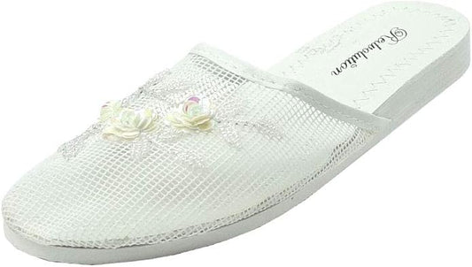 REDVOLUTION Women's Chinese Mesh Slipper Floral Flip Flop Sandals | 1313