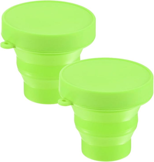 2 Pack Collapsible Travel Cup, 5.7oz(170ml) Silicone Portable Foldable Water Cup Bottle for Travel/Camping/Hiking, Reusable [Green]
