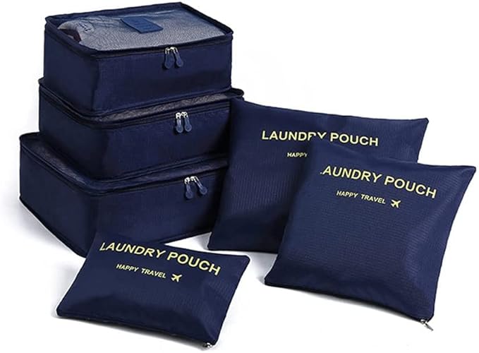 Portable Packing Cubes - Perfect Luggage Organizer Bags, Packing Cubes for Suitcases, Compression Packing Cubes, Travel Bags Organizer for Luggage, Luxurious Travel Cubes, Navy