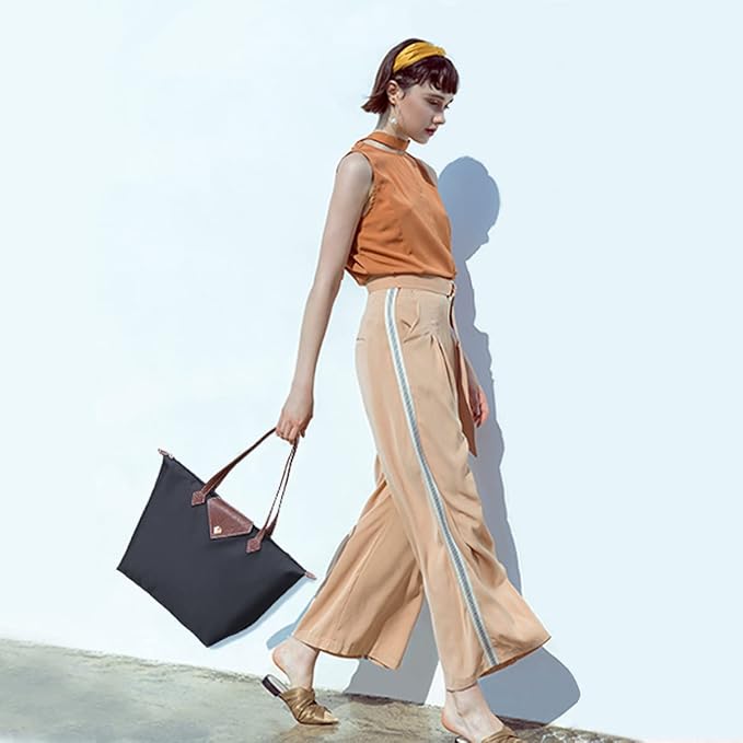 Women Tote Bag,Stylish Waterproof Nylon Ladies Shoulder Bag, Folding Beach Travel Bag for Work,Shopping, Large