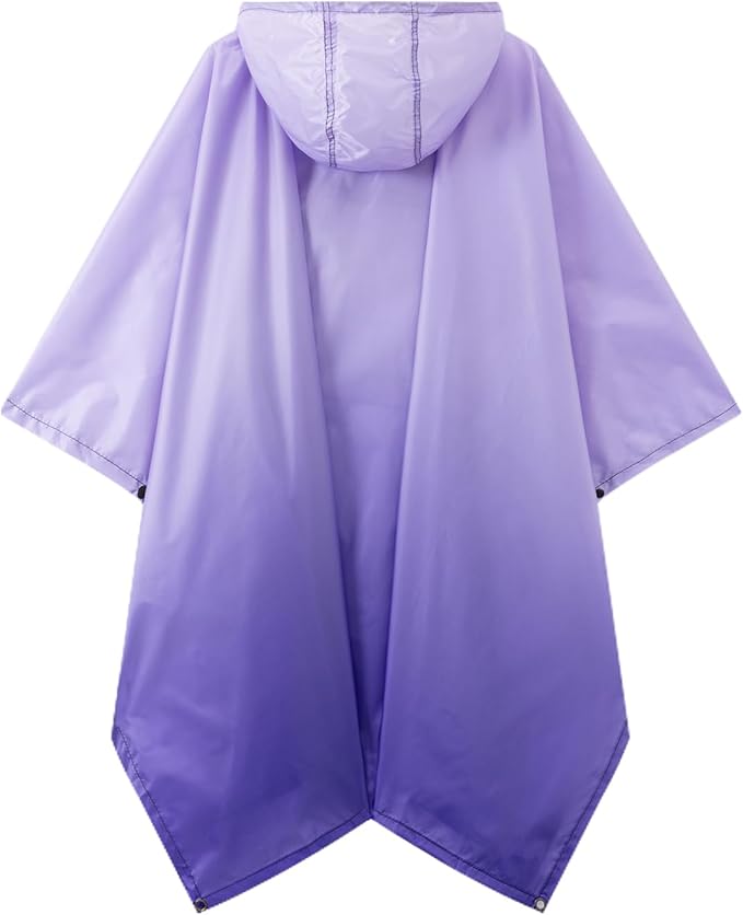 Hooded Rain Poncho for Adults - Waterproof Rain Coat and Lightweight Jacket 3-in-1 Multi-Function with Pockets