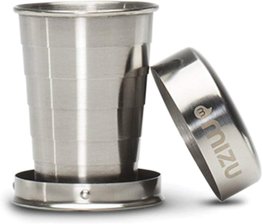 Mizu - Collapsible Shot Glass | 2 oz. Stainless Steel | Bpa Free (W02AMZASGNS)