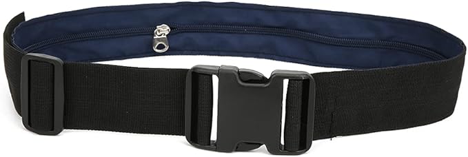 Anti Theft Money Belt Sports Waist Bag Zipper Close Wallet Concealed Travel Money Belt for Outdoor Running Hiking Polyester Black 3cm or 5cm (5CM)