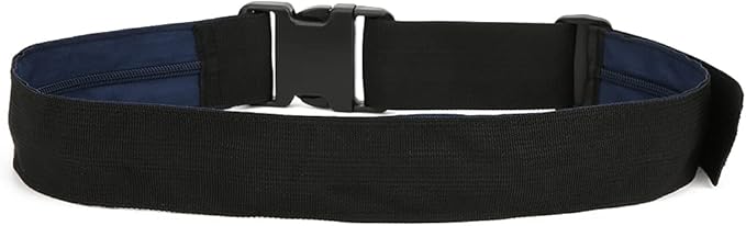 Anti Theft Money Belt with Zipper Closure, Sports Waist Bag for Running Travel, Concealed Wallet Pocket for Cash Tickets, Durable Polyester Belt with Release Buckle for Outdo (5CM)