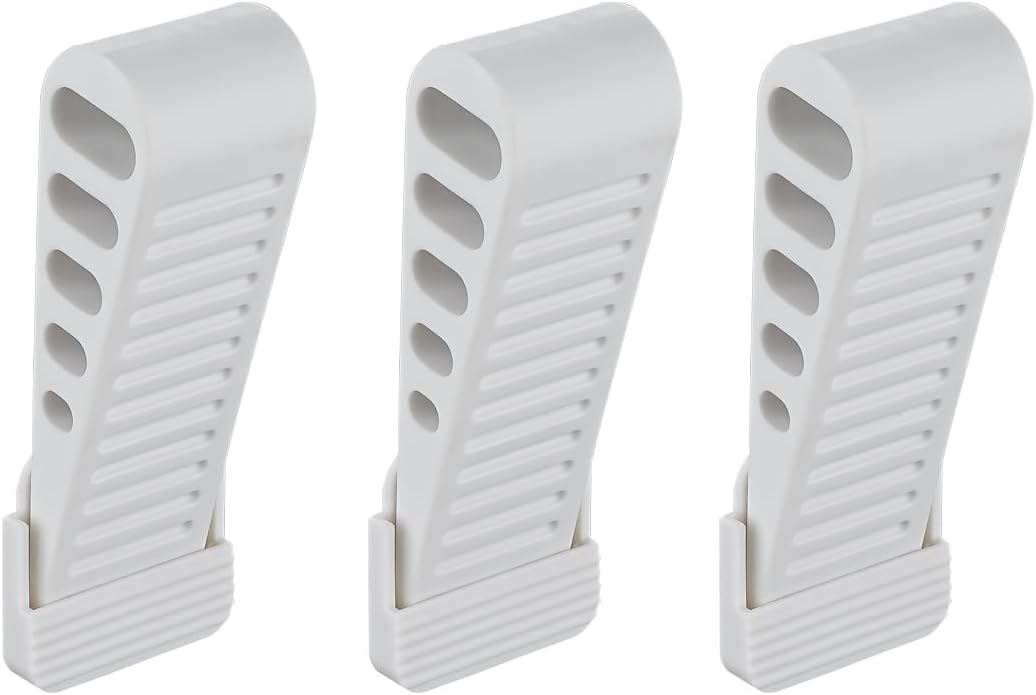 JQK Rubber Door Stopper Wedge, White 3 Pack Soft TPR Premium Door Stops for Bottom of Heavy Duty Door on Tile, Concrete, Carpet, Wooden Floor, DSB61-WH-P3