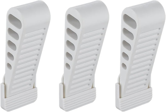 JQK Rubber Door Stopper Wedge, White 3 Pack Soft TPR Premium Door Stops for Bottom of Heavy Duty Door on Tile, Concrete, Carpet, Wooden Floor, DSB61-WH-P3