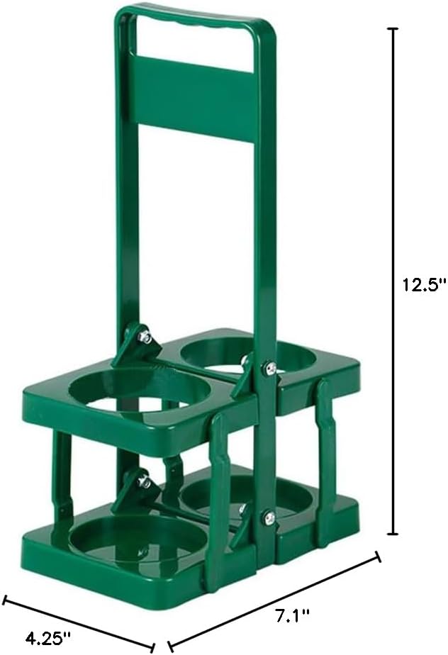 Portable Plastic Drink Carrier,Reusable Beer Bottle Coffee Cup Holder,Beverage Cup Drink Caddy for Delivery,2 Holes Cup Holders with Handle for Catering Restaurant Travel Car,Green