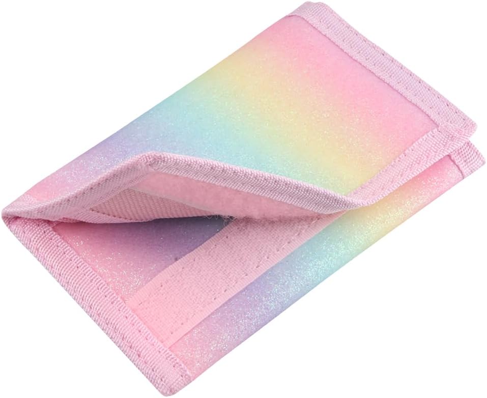 NEICY RFID Blocking Canvas Wallet for Men and Women - Camo Trifold Outdoor Sports Wallets with Magic Sticker for Teen Kids (Rainbow1)